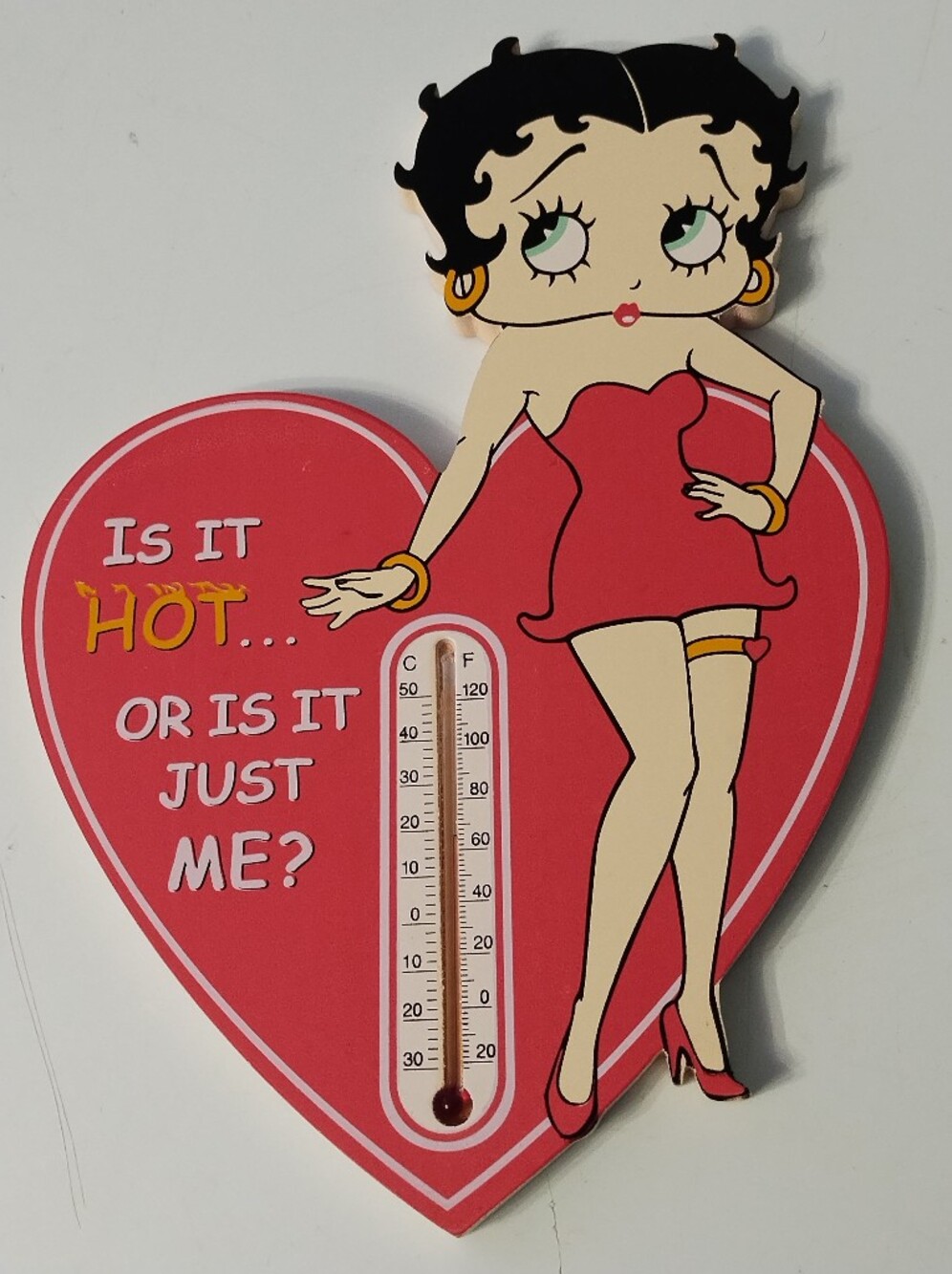 Vintage Betty Boop Red Heart Thermometer Wall Decor